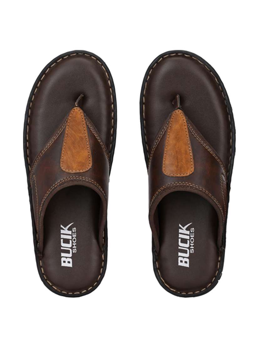 bucik brown men bck8097 lightweight comfort summer trendy premium stylish slippers  - 21279869 -  Standard Image - 3