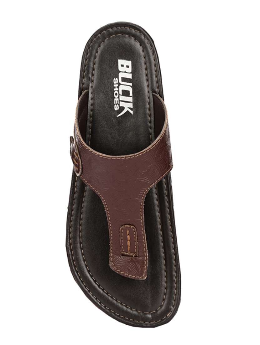 brown synthetic toe separator slippers - 21279887 -  Standard Image - 3