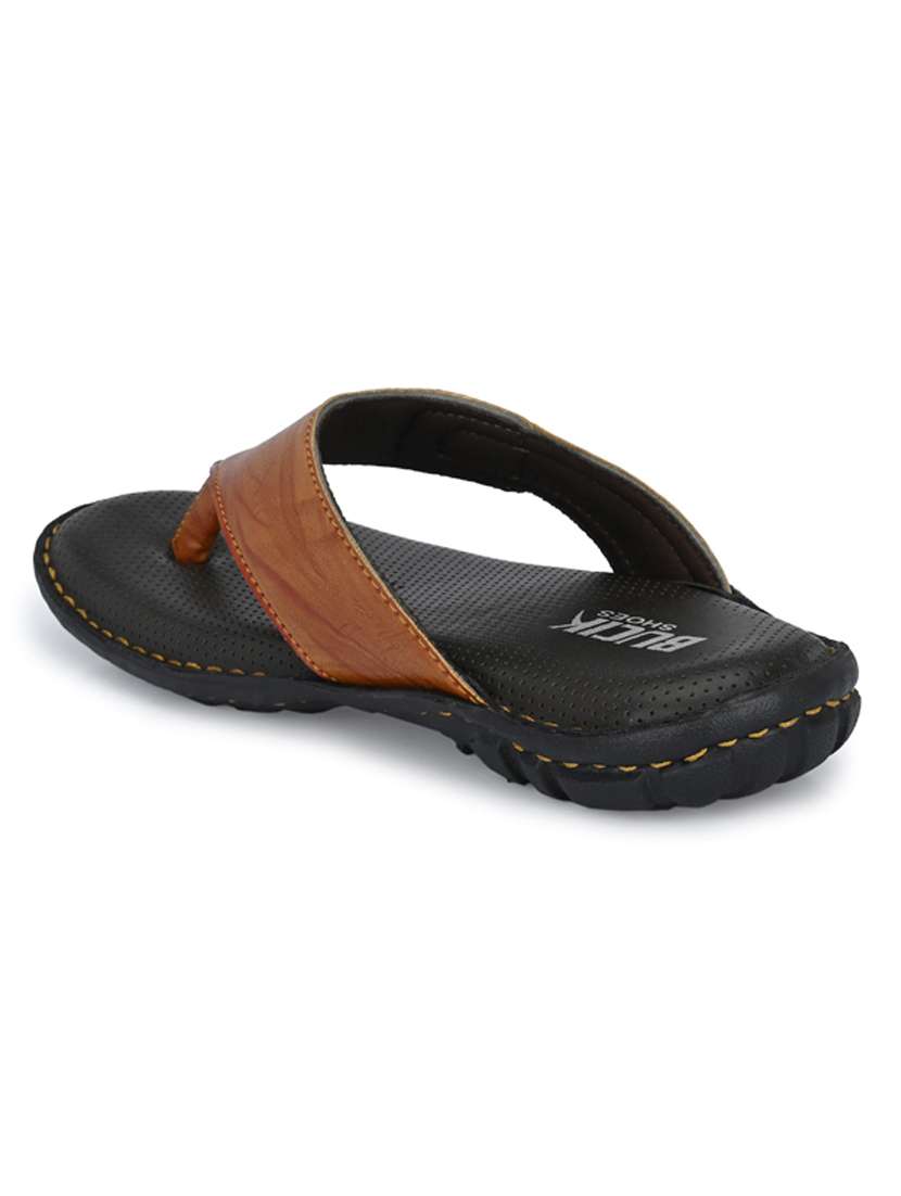 men brown slip on slipper - 21279895 - Standard Image - 3