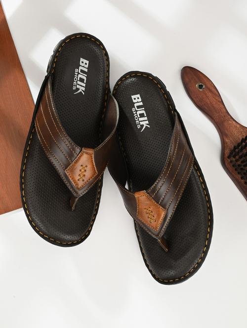 bucik brown men bck8094 lightweight comfort summer trendy premium stylish slippers  - 21279896 -  Standard Image - 0
