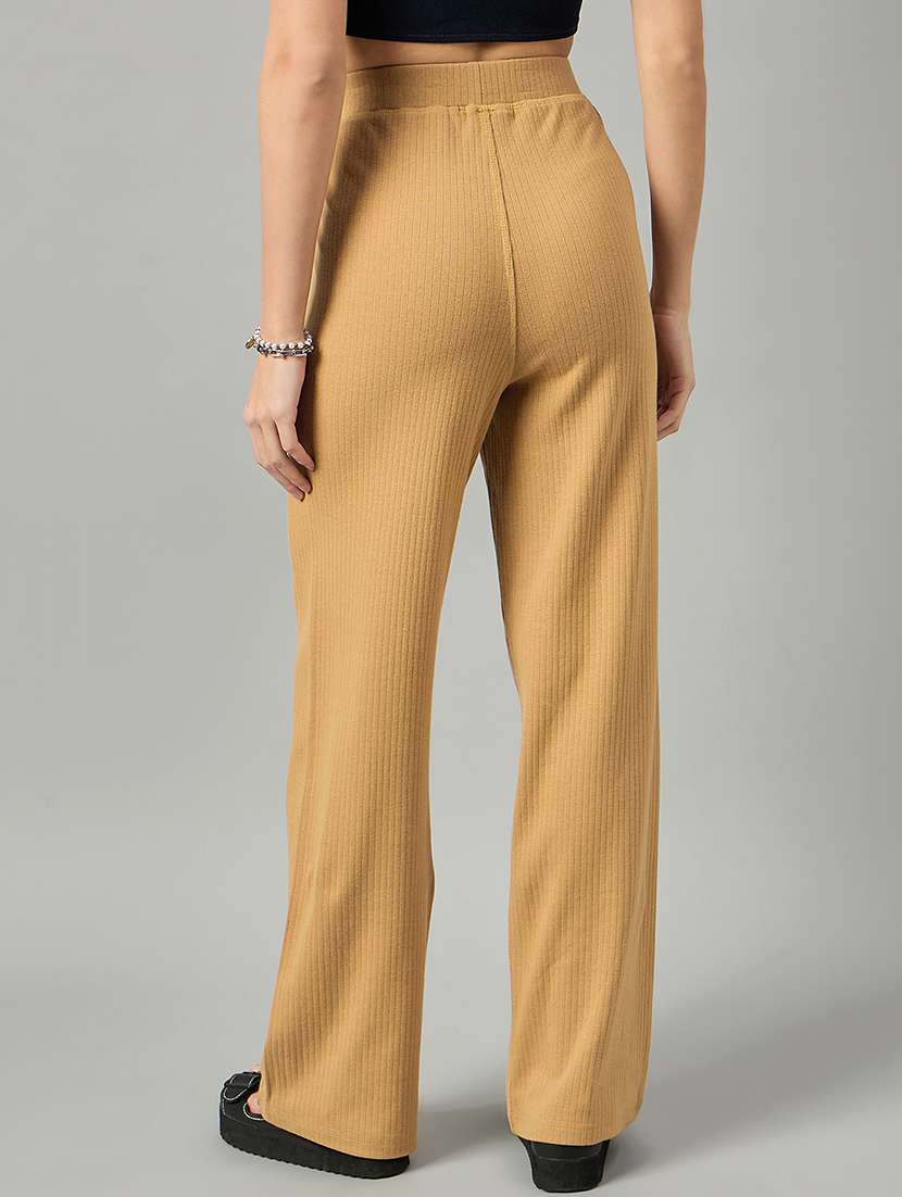 women solid mid rise trouser - 21280232 -  Standard Image - 3