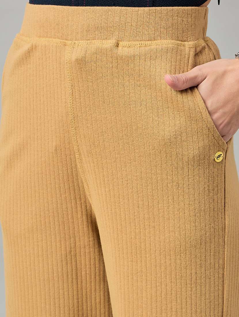 women solid mid rise trouser - 21280232 -  Standard Image - 5