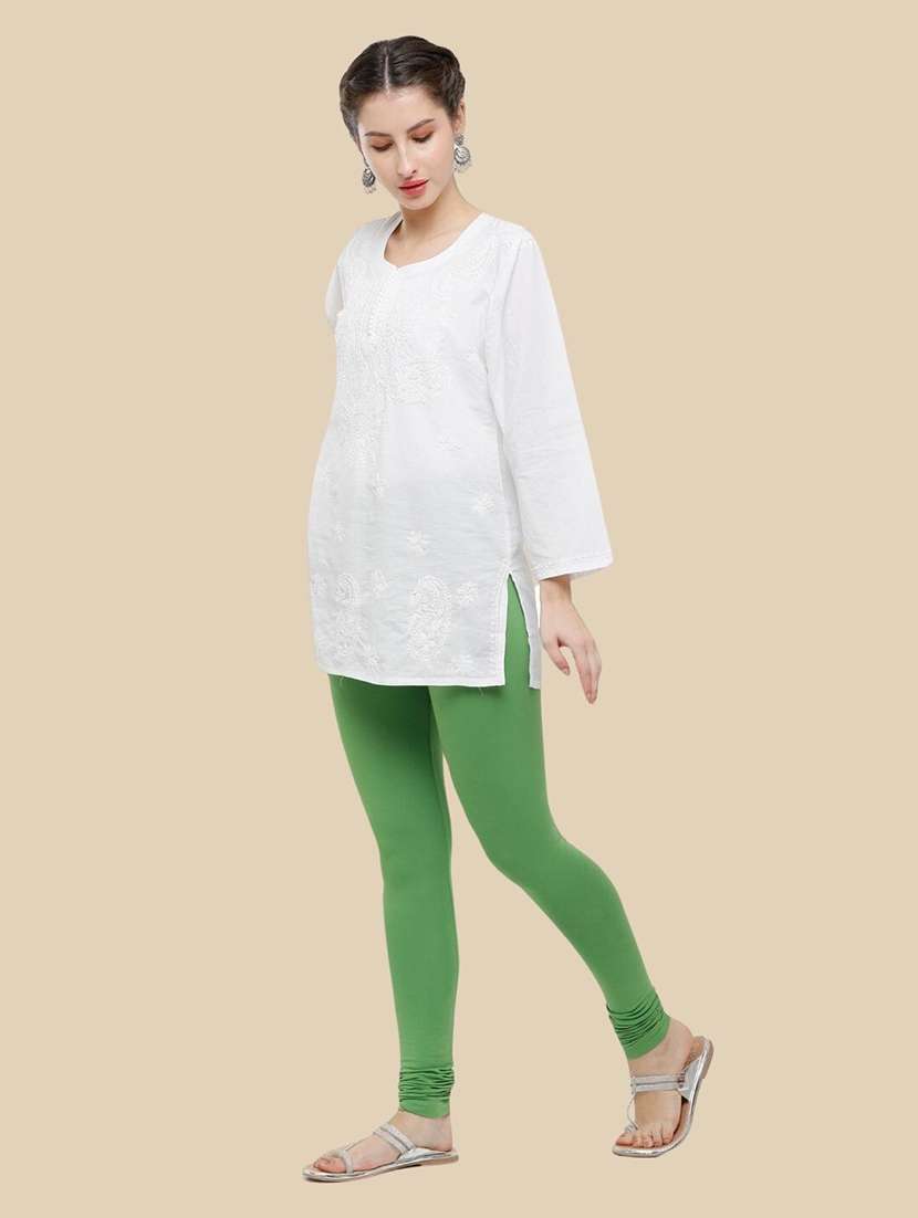 women solid mid rise churidar legging - 21281518 -  Standard Image - 3