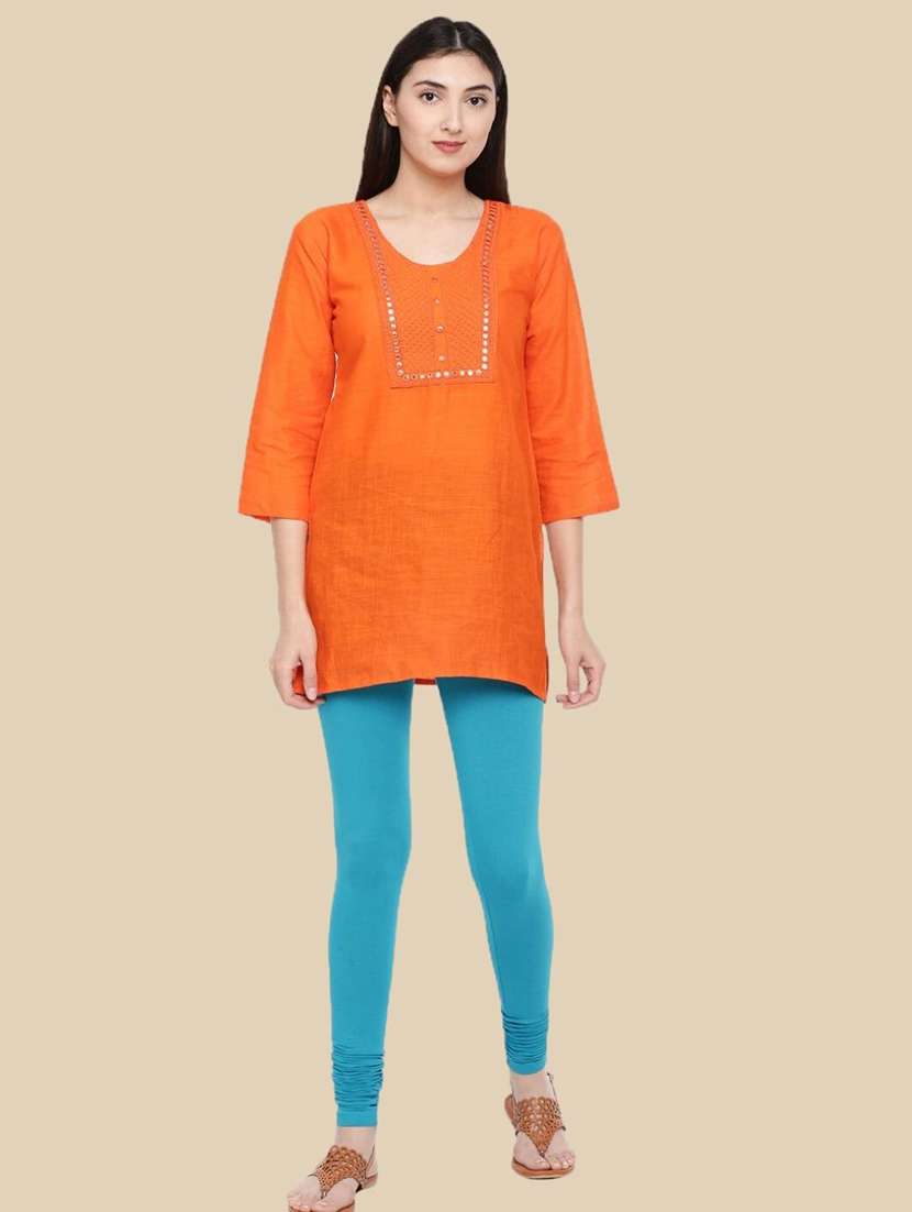 women solid mid rise churidar legging - 21281526 -  Standard Image - 3
