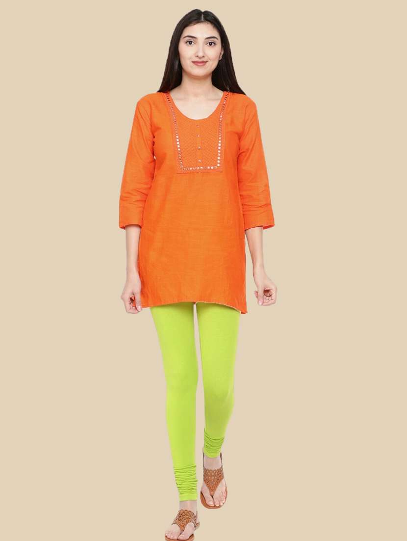 women solid mid rise churidar legging - 21281544 -  Standard Image - 3