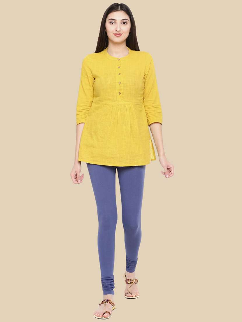 women solid mid rise churidar legging - 21281554 -  Standard Image - 3