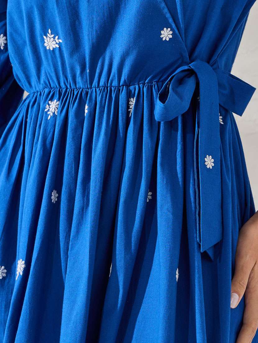 women embroidered puff sleeve tiered dress - 21281579 -  Standard Image - 3