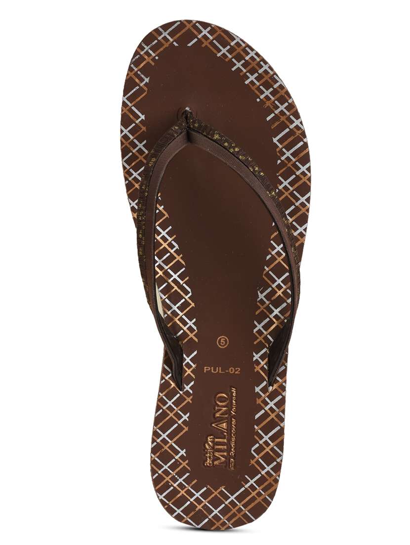 brown pu slippers flip flops - 21281674 -  Standard Image - 3