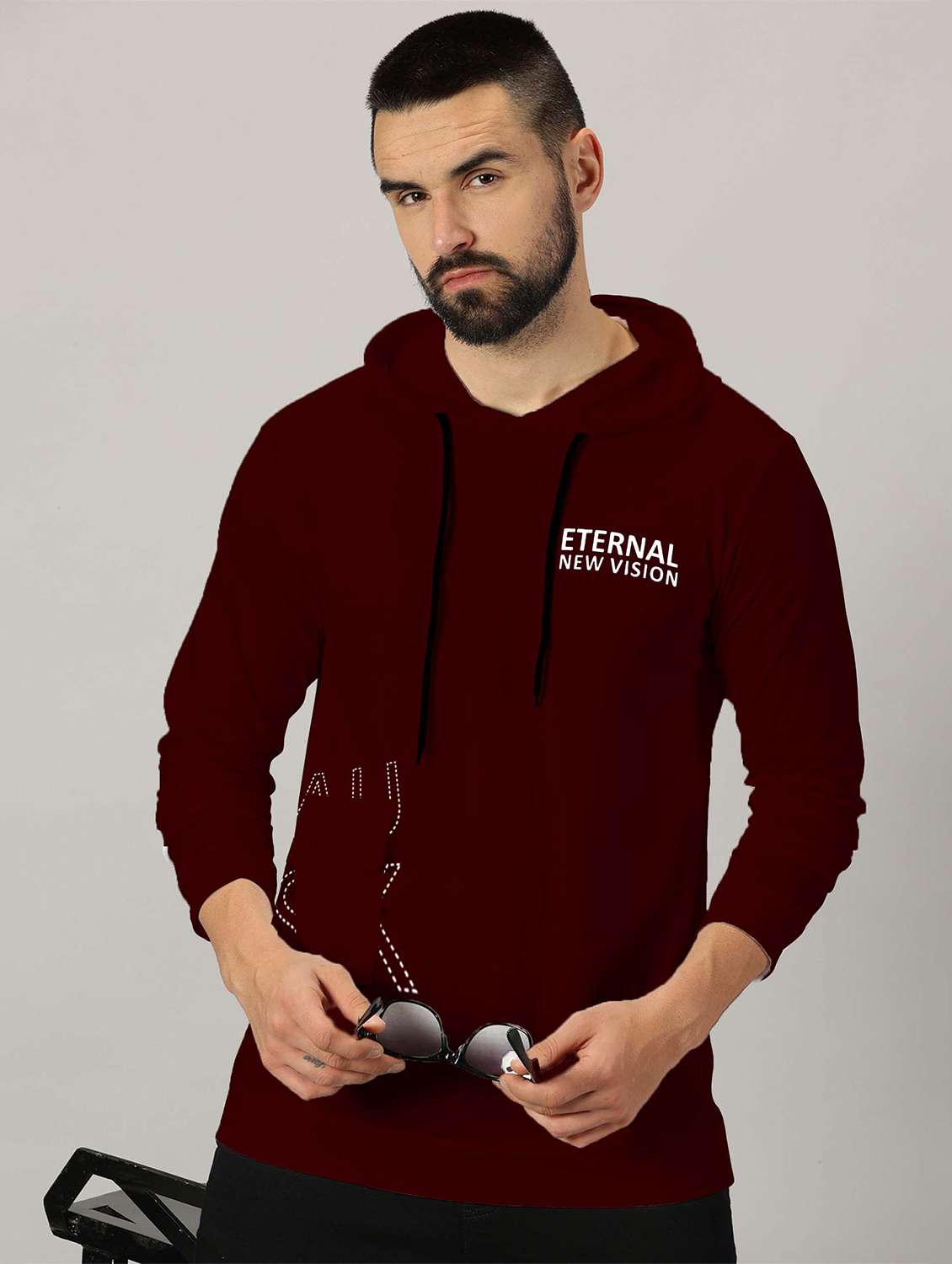 men placement print hooded t-shirt