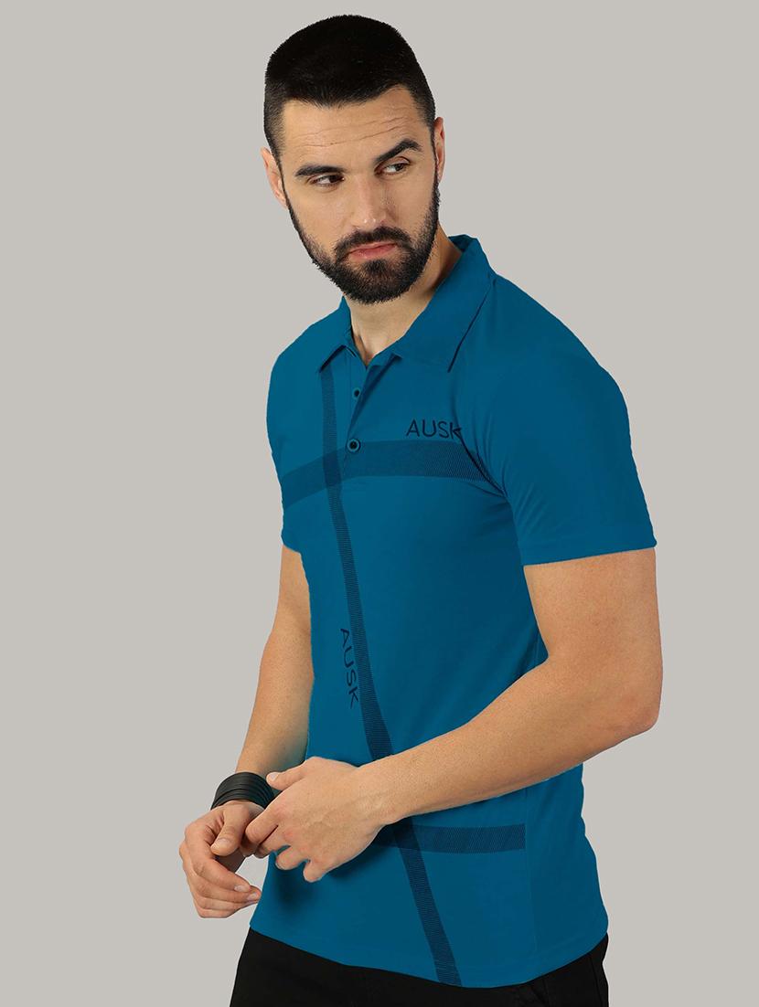men teal regular fit polo t-shirt - 21281767 - Standard Image - 3