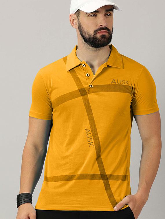 men polo neck front print t-shirt - 21281769 - Zoom Image - 0