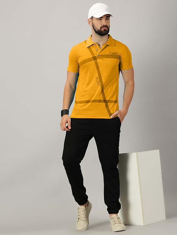 men polo neck front print t-shirt - 21281769 - Standard Image - 3
