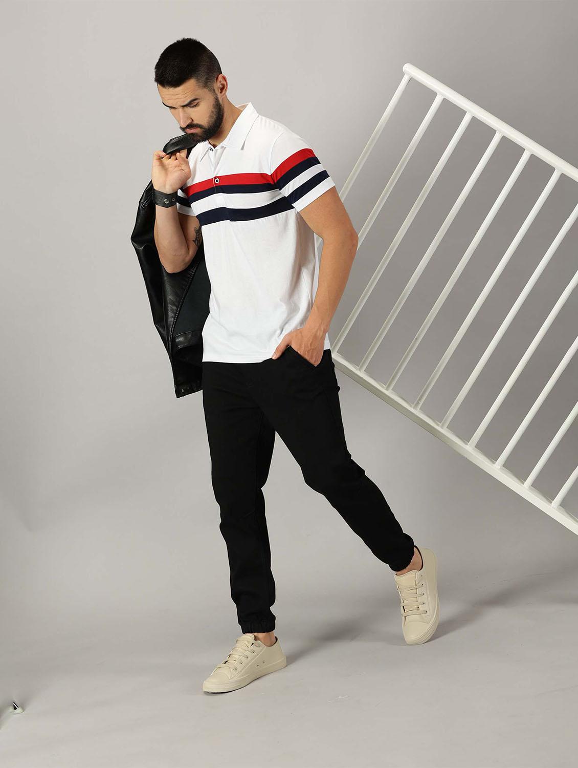 men striped cotton polo t-shirt - 21281789 - Standard Image - 3