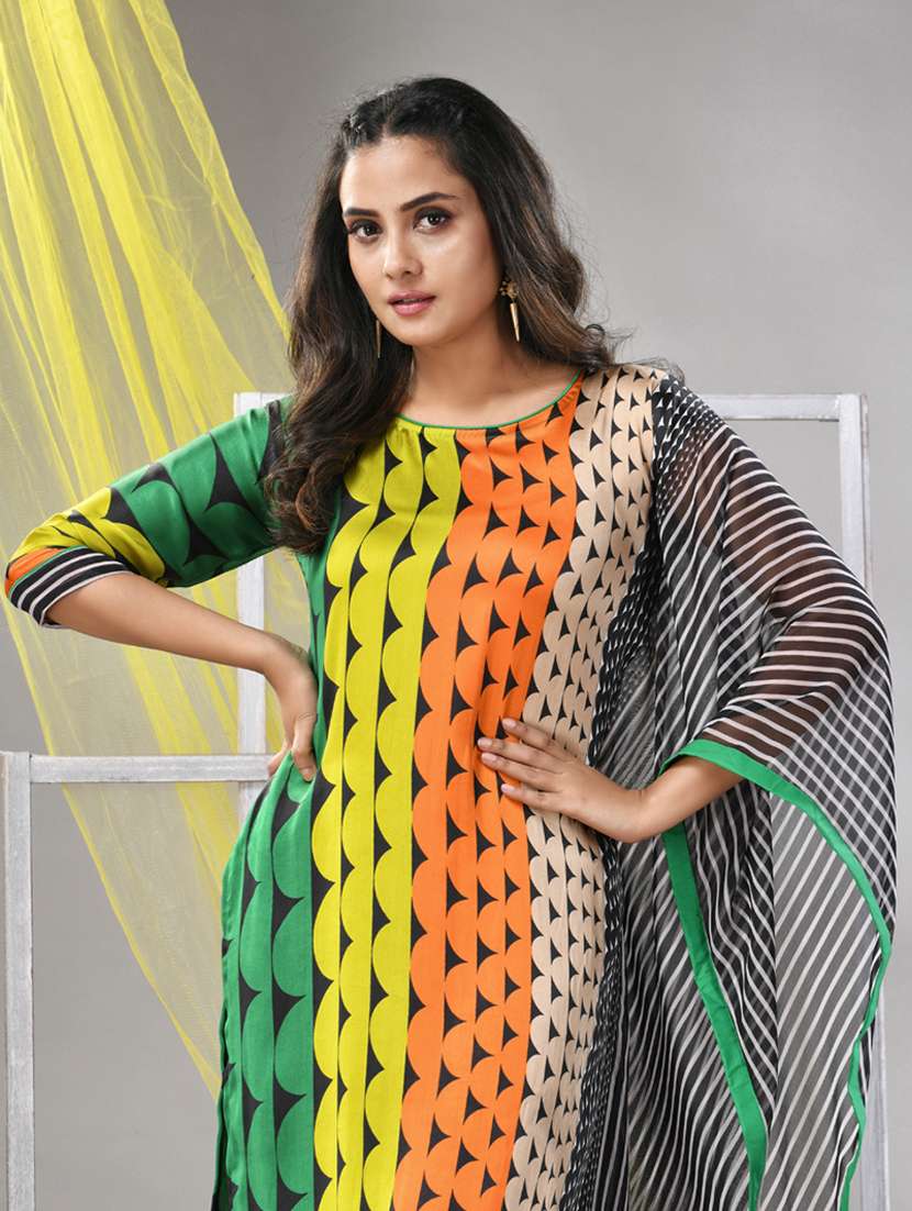 women multi colored satin straight kurta - 21281854 -  Standard Image - 3