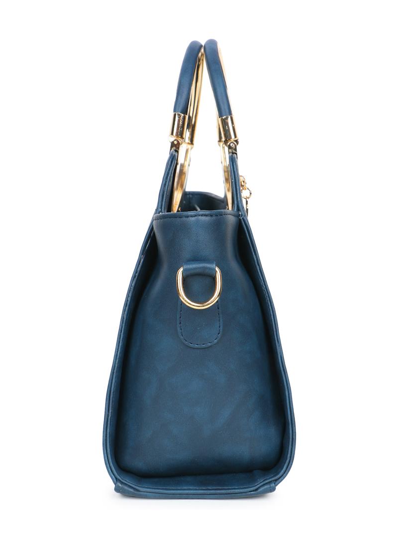 women solid leatherette handbag - 21281960 - Standard Image - 3