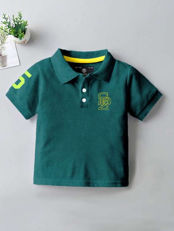 boys solid short sleeves polo t-shirt - 21281973 - Zoom Image - 0