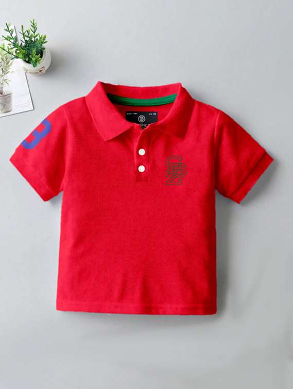 boys solid short sleeves polo t-shirt - 21281974 -  Zoom Image - 0