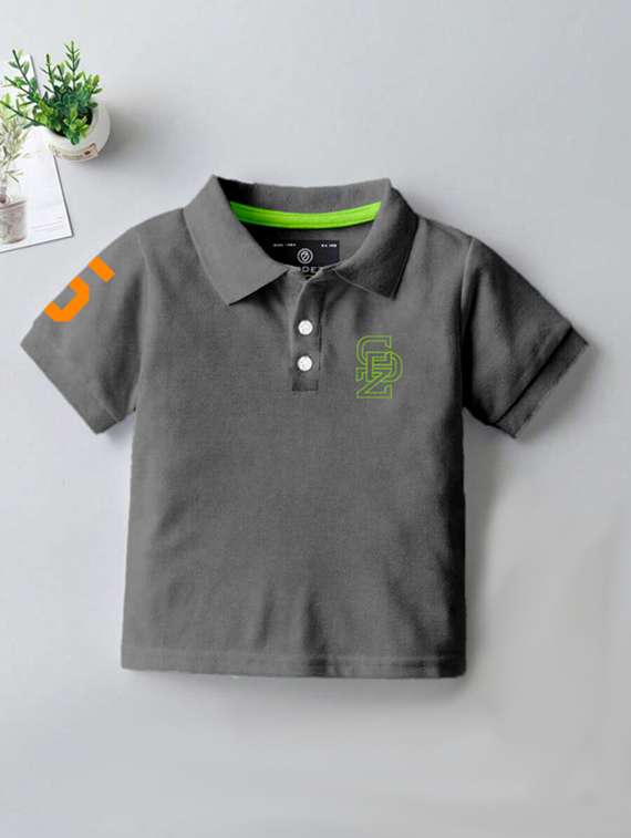 boys printed short sleeve polo t-shirt