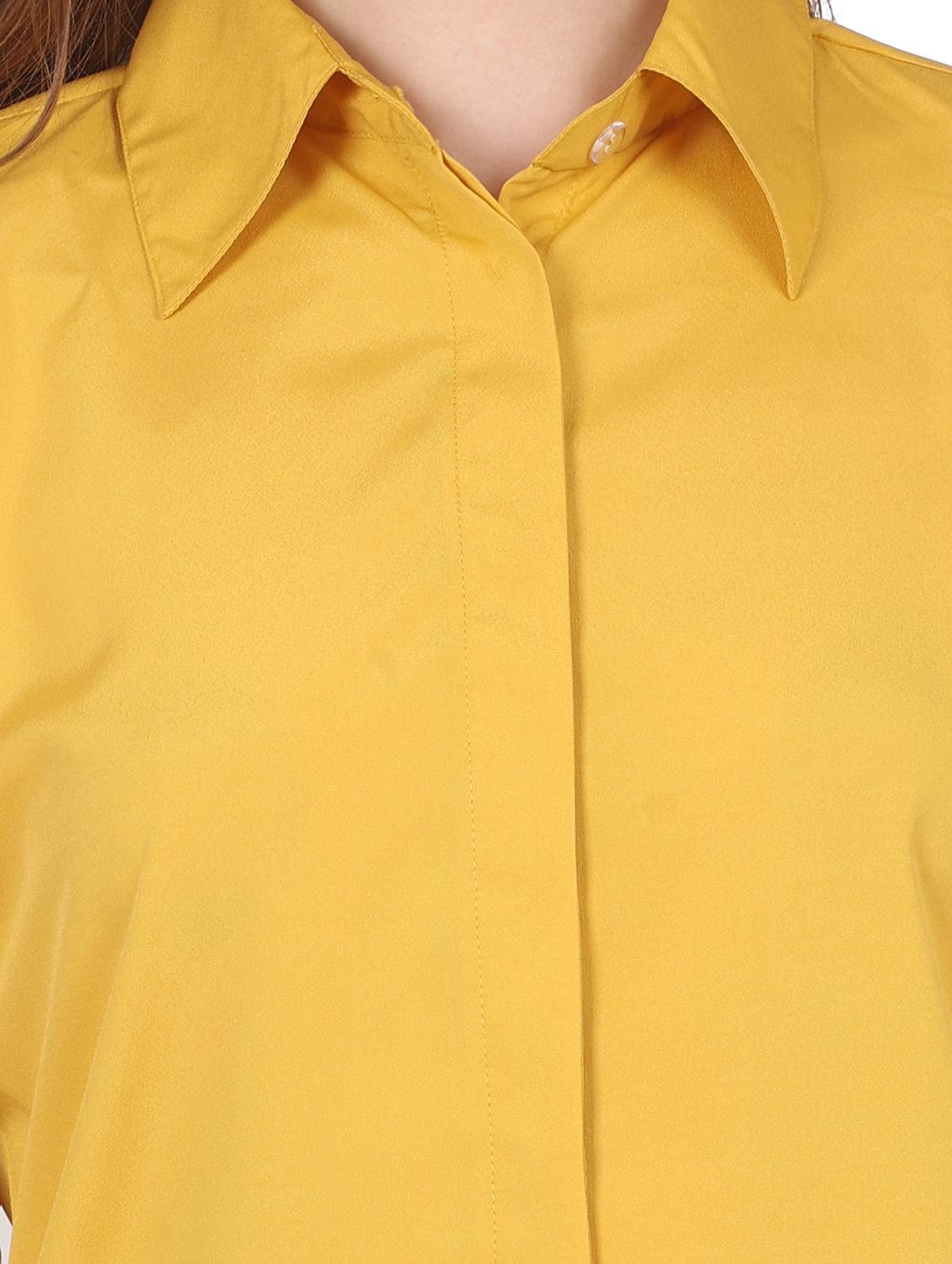 yellow crepe regular shirt - 21283862 - Standard Image - 5
