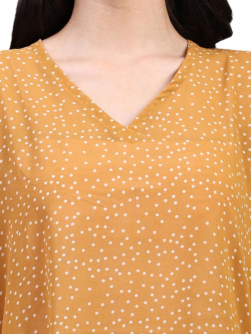 mustard georgette kaftan dress - 21284022 - Standard Image - 3