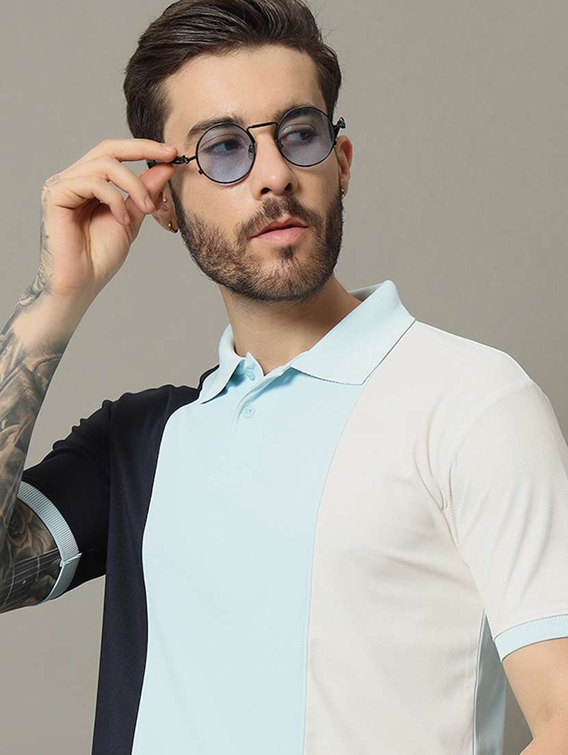 men color block cotton polo t-shirt - 21284503 -  Standard Image - 3