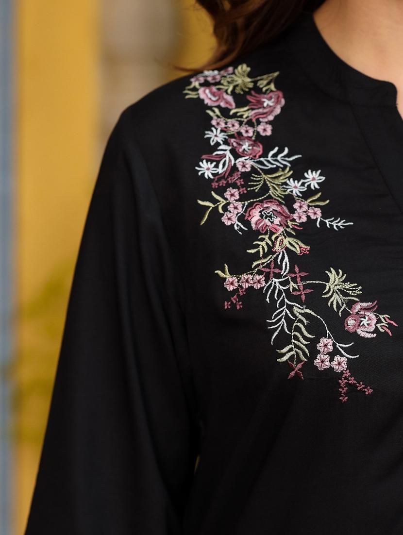 women black rayon regular tunic - 21284574 - Standard Image - 5