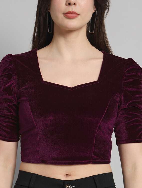 women solid stitched blouse - 21285969 - Standard Image - 3
