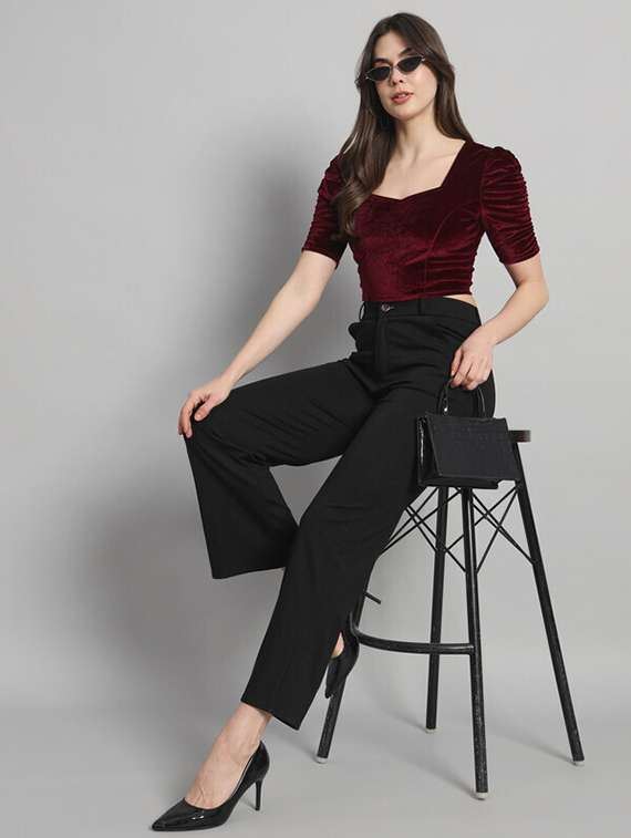 women solid regular stitched blouse - 21285970 - Standard Image - 3