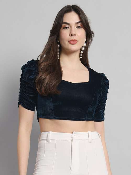 women solid regular stitched blouse - 21285972 - Standard Image - 0
