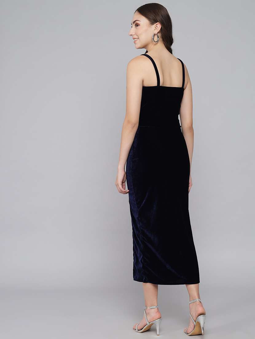 women solid shoulder strap bodycon dress - 21285989 -  Standard Image - 3