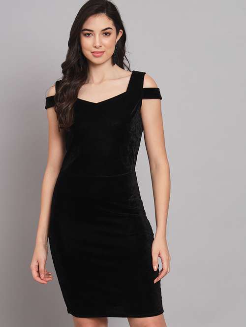 women solid cold shoulder bodycon dress - 21286036 -  Standard Image - 0