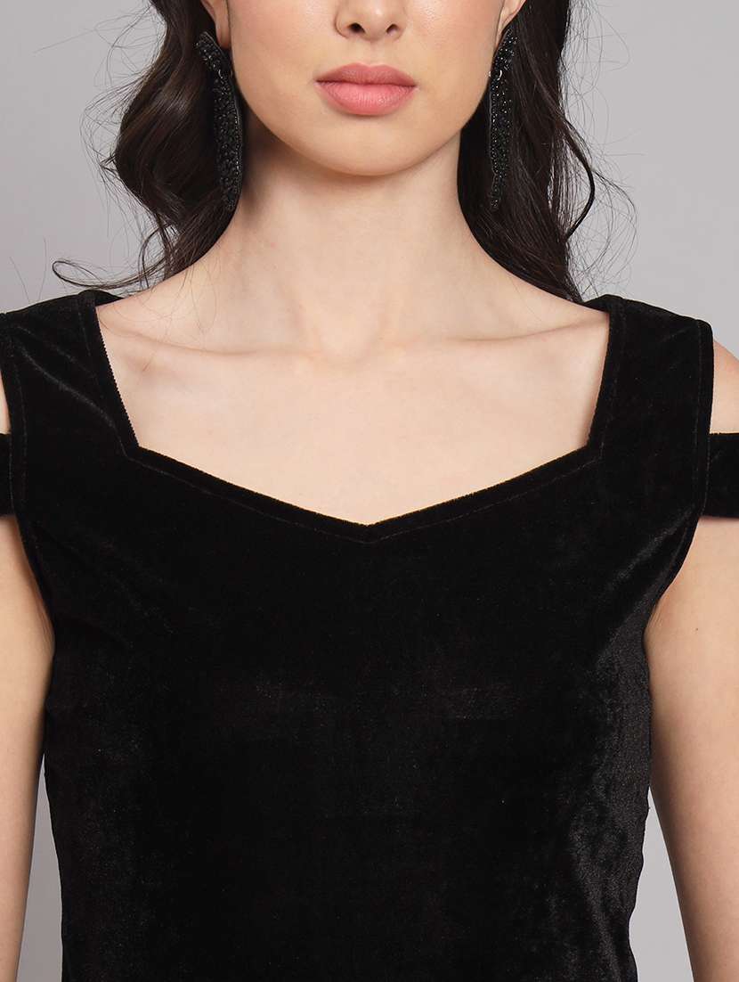 women solid cold shoulder bodycon dress - 21286036 -  Standard Image - 5