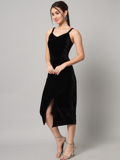 women solid shoulder strap bodycon dress - 21286058 -  Standard Image - 0