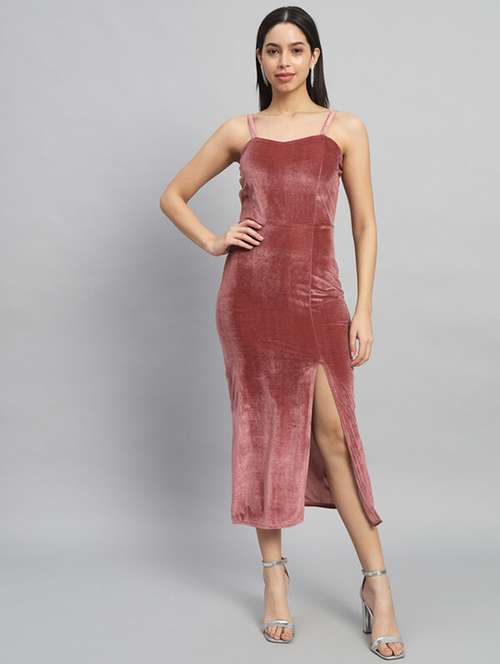 women solid shoulder strap bodycon dress - 21286066 -  Standard Image - 0