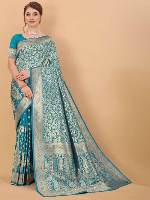 women self design banarasi saree with blouse - 21286414 - Standard Image - 0