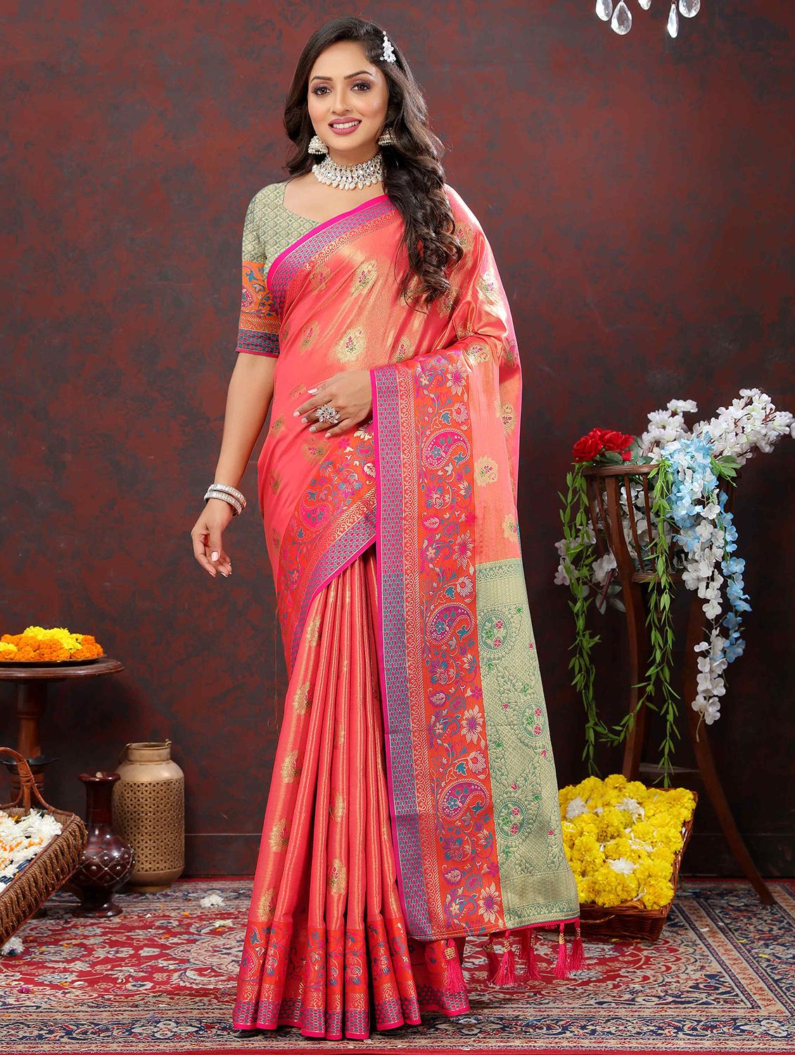 women self design banarasi saree with blouse - 21286558 -  Zoom Image - 0