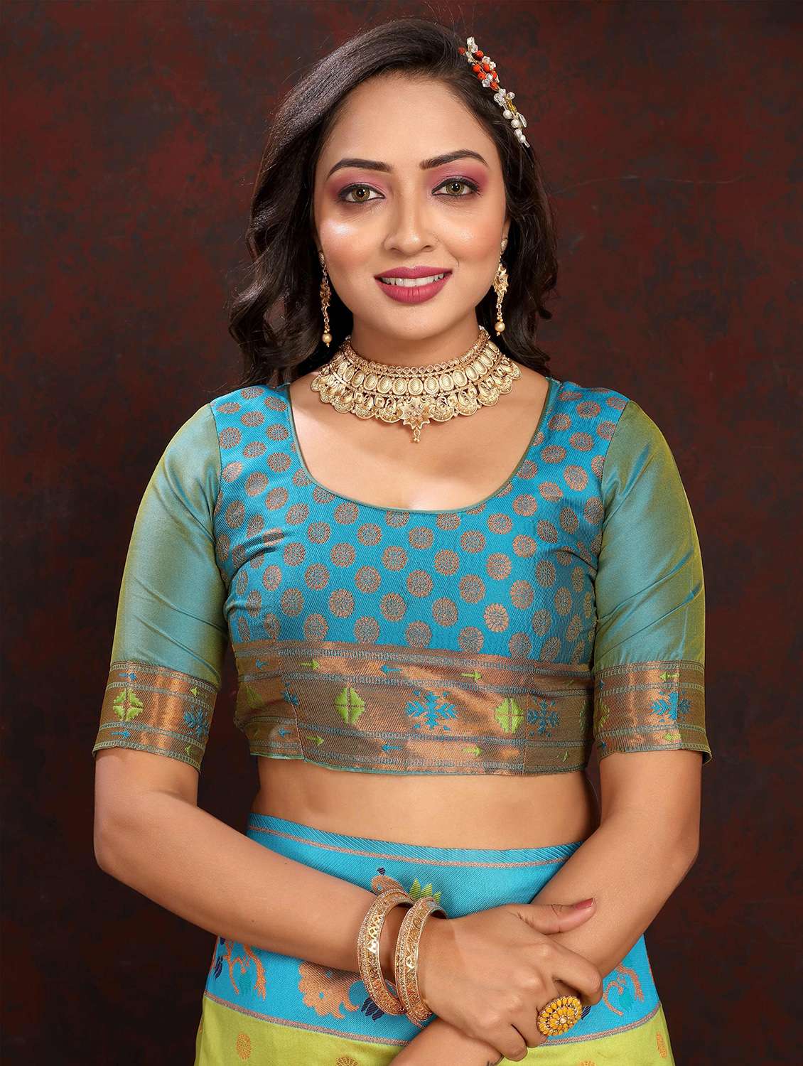 women self design paithani saree with blouse - 21286629 - Standard Image - 3