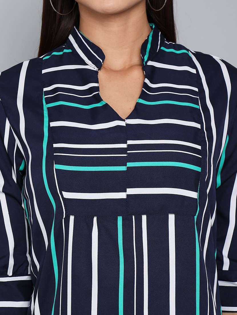 navy blue striped repe shirt style top - 21286750 -  Standard Image - 5