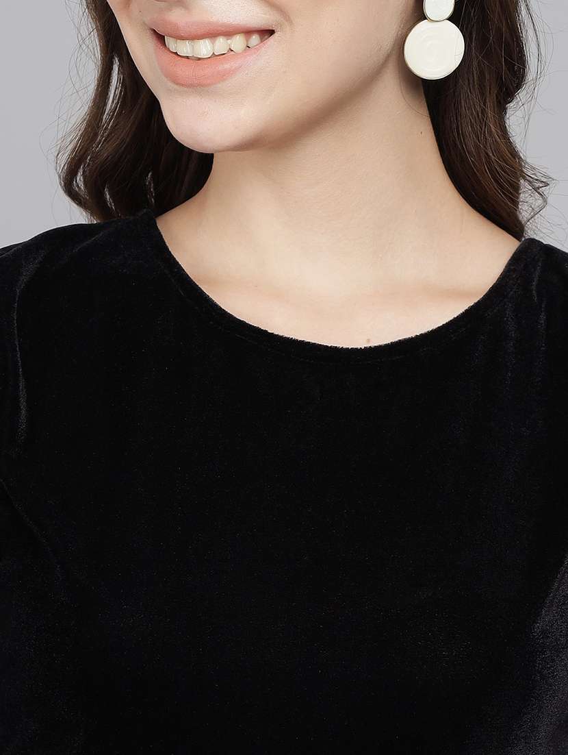 black velvet peplum top - 21286760 -  Standard Image - 5