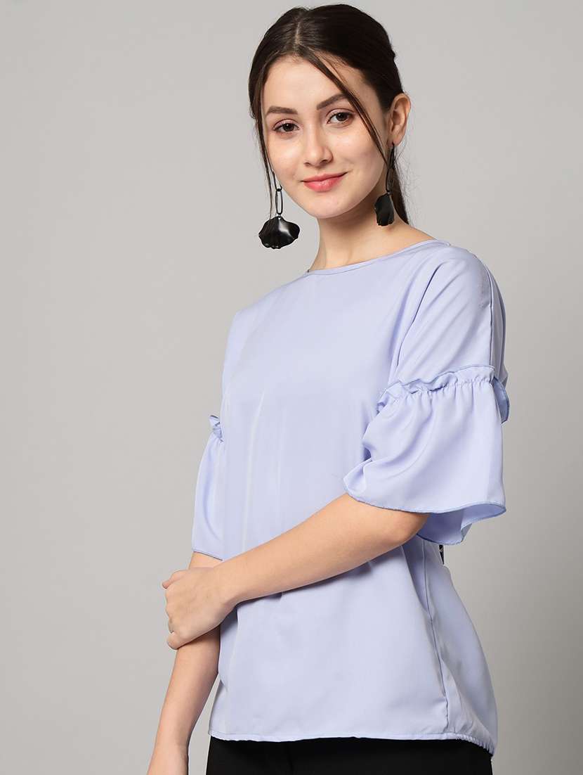 blue crepe regular top