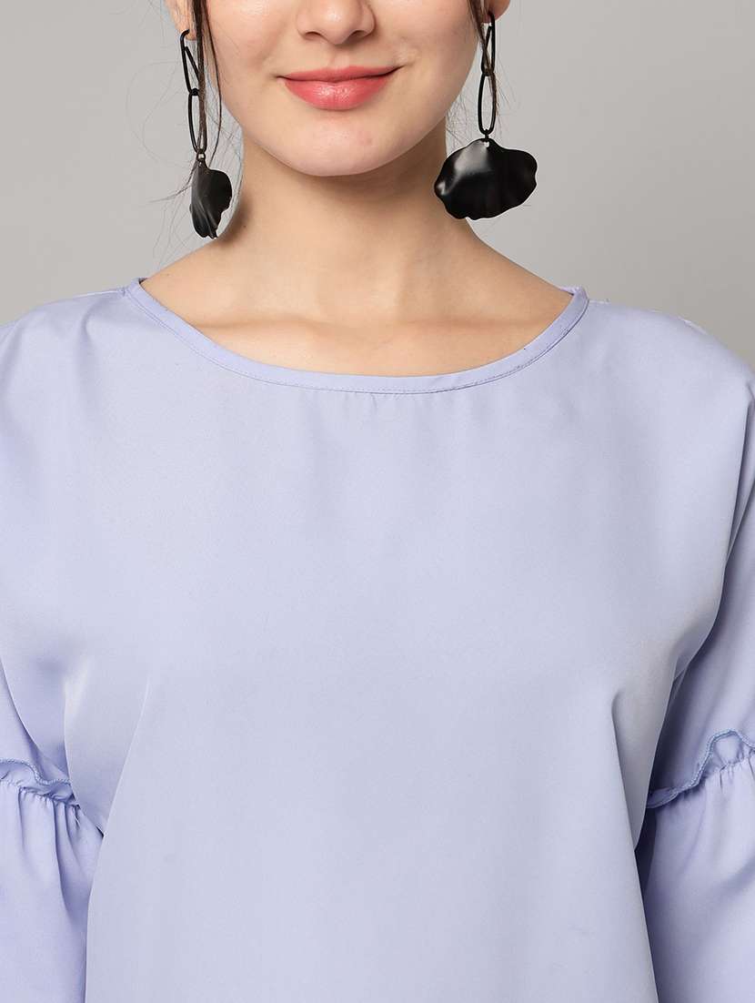 blue crepe regular top - 21286772 -  Standard Image - 5