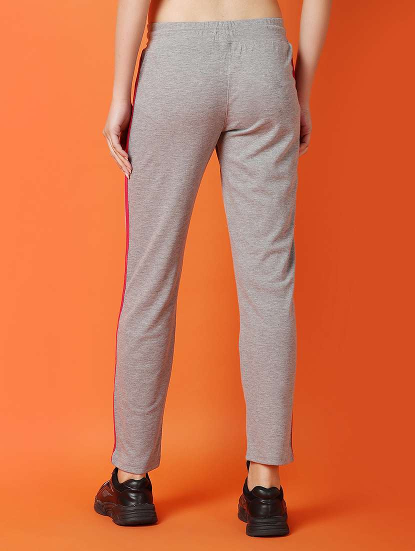 grey melange tapered track pant - 21286903 -  Standard Image - 3