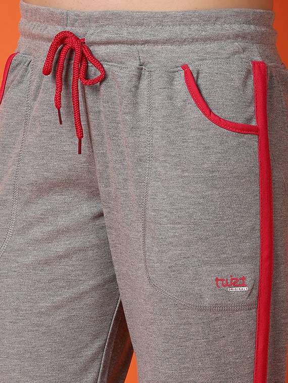 grey melange tapered track pant - 21286903 -  Standard Image - 5