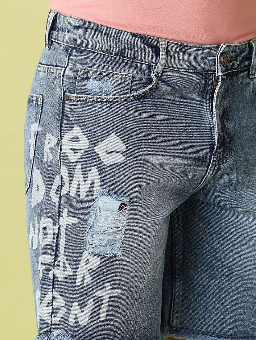 men blue typography short - 21286936 -  Standard Image - 5