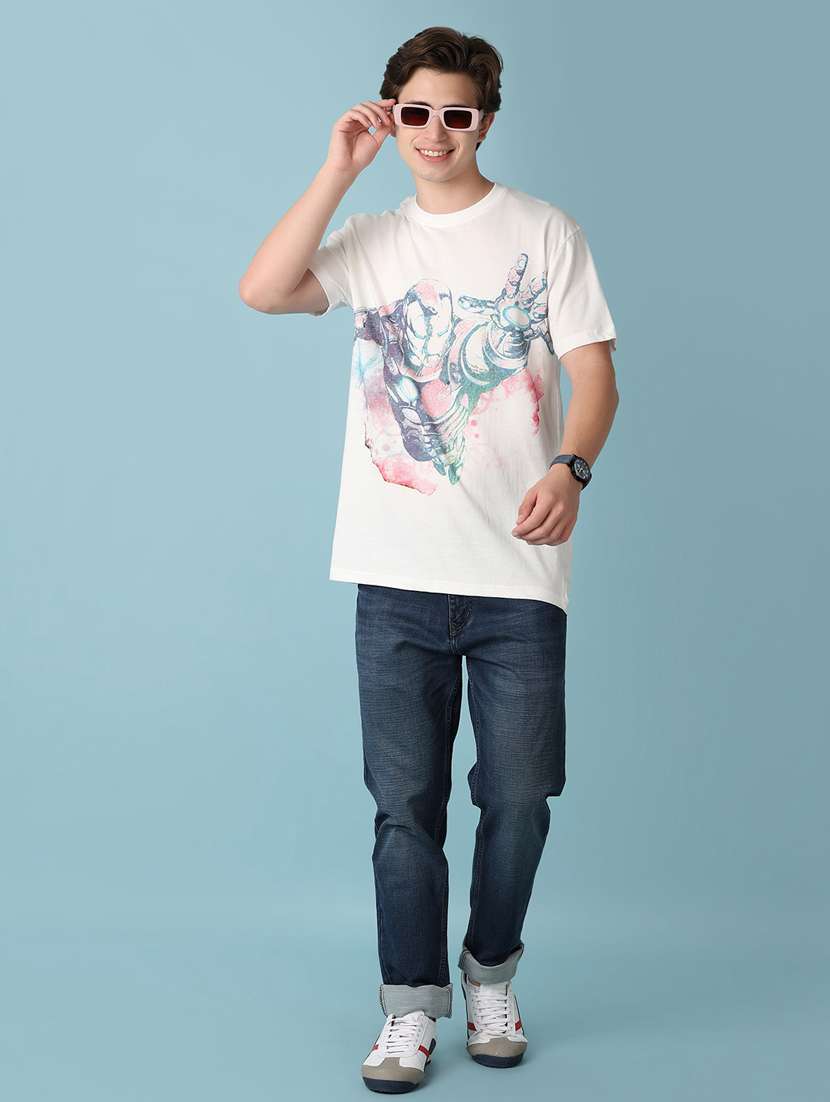 men front print short sleeve t-shirt - 21286974 -  Standard Image - 3