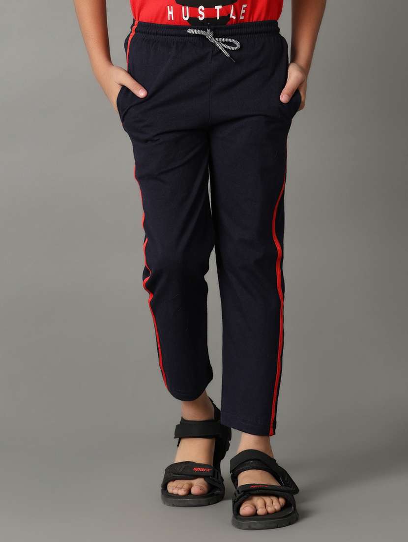 navy blue cotton casual track pants