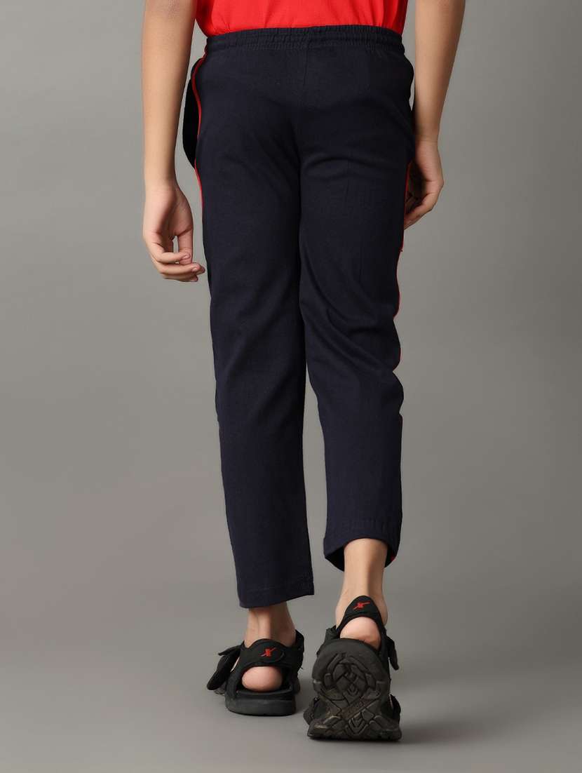 navy blue cotton casual track pants - 21286981 -  Standard Image - 3
