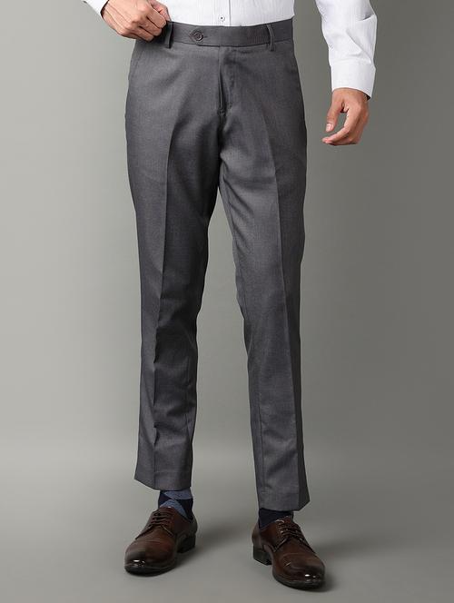 men mid rise solid flat front formal trouser - 21286984 - Standard Image - 0