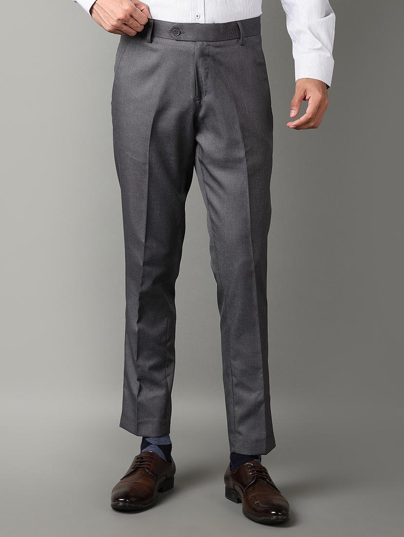 men mid rise solid flat front formal trouser - 21286984 - Zoom Image - 0