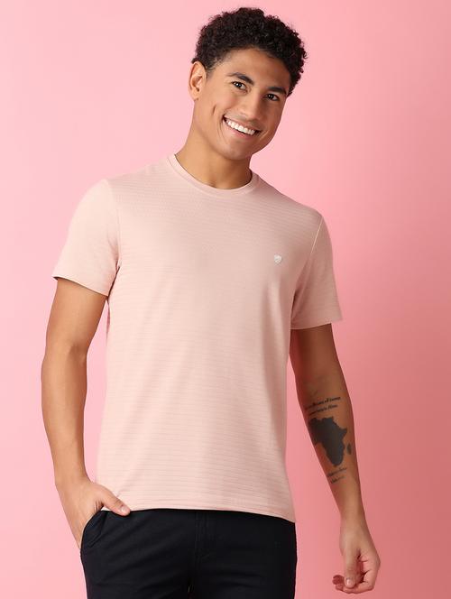 peach cotton front print tshirt - 21286997 - Standard Image - 0